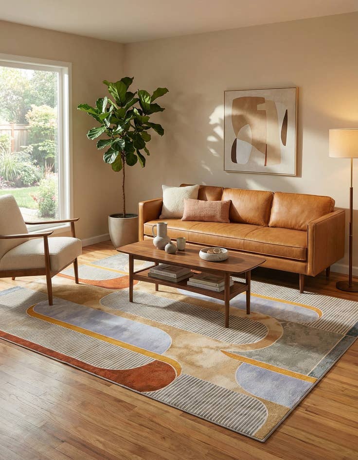 Detail image of  9' x 12'  Washable Modern Indoor / Outdoor Rug