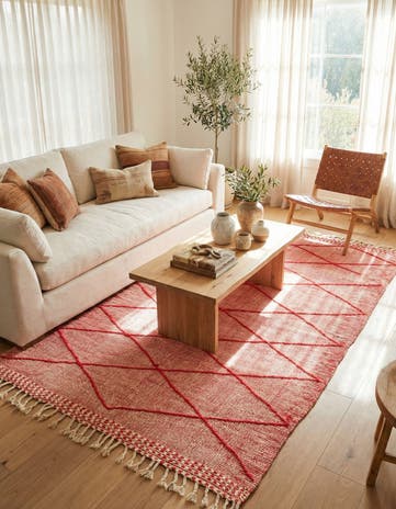 4' 10 x 8' 7 Hand Knotted Moroccan Wool Rug