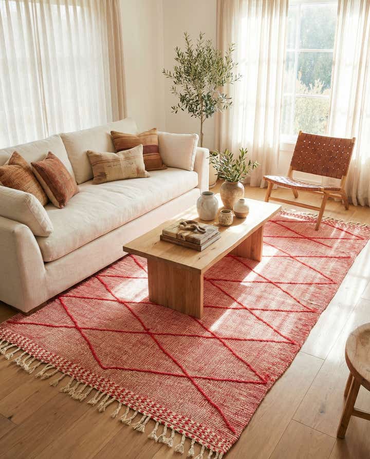 4' 10 x 8' 7 Hand Knotted Moroccan Wool Rug