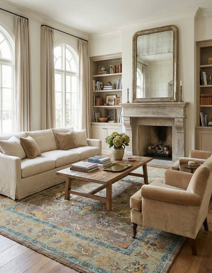 Detail image of 8' 1 x 9' 10  Hand Knotted Oushak Rug