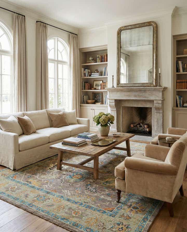 8' 1 x 9' 10 Hand Knotted Oushak Rug