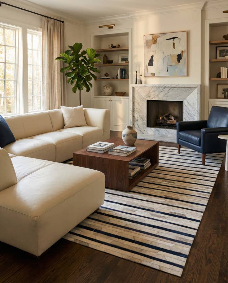 Detail image of 5' 1 x 8' 1 Cowhide Rug