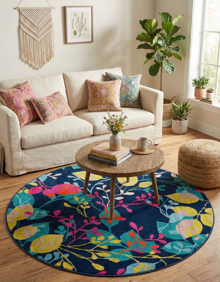 Detail image of 5' 3 x 5' 3 Azalea Round Rug