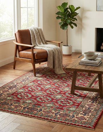 4' x 5' 10 Hand Knotted Kazak Rug