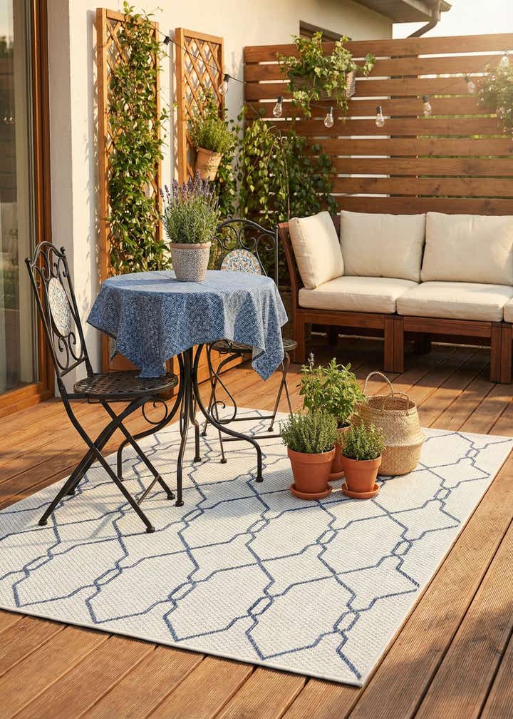 4' x 6' Easy-Clean Trellis Indoor / Outdoor Rug