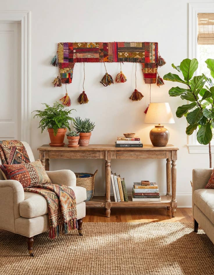 Detail image of  1' 9 x 4' 3  Hand Woven Wall Art Wool Rug