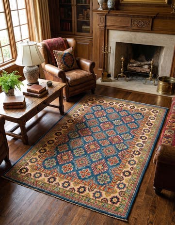 4' x 6' 2 Hand Knotted Kazak Rug