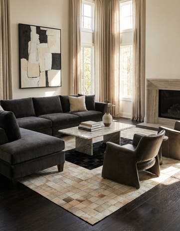 5' x 8' Cowhide Leather Rug
