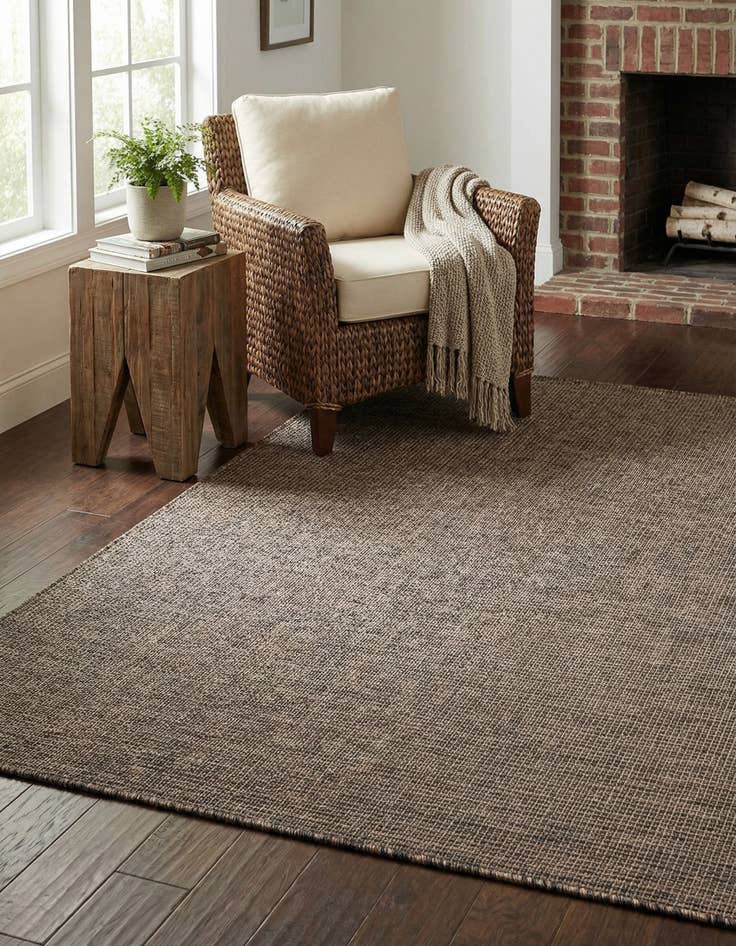 Detail image of 6' x 6'  Washable Solid Indoor / Outdoor Square Rug