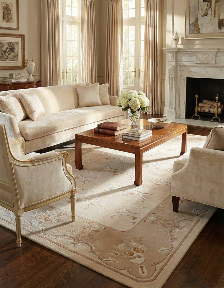 Detail image of 6' 9 x 9' 10 Hand Knotted Darya Wool Rug