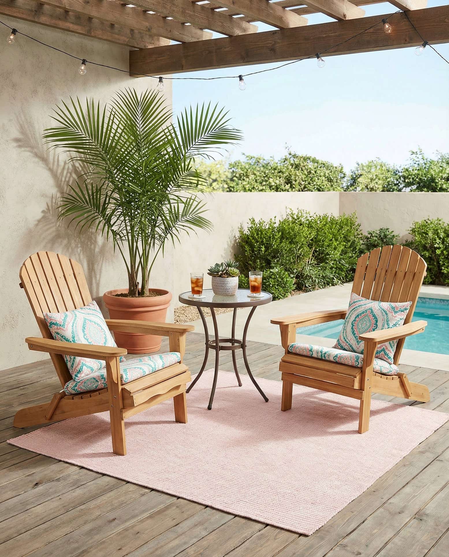 5' 1 x 5' 1 Easy-Clean Jill Zarin Palm Springs Indoor / Outdoor Square Rug