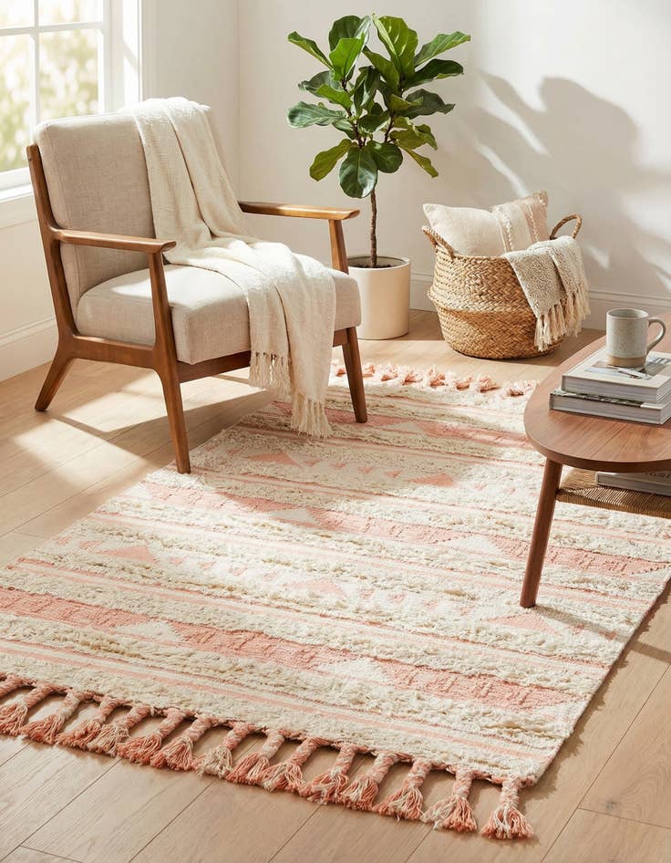 Detail image of 4' 1 x 6' 1  Hand Woven Arizona Wool Rug