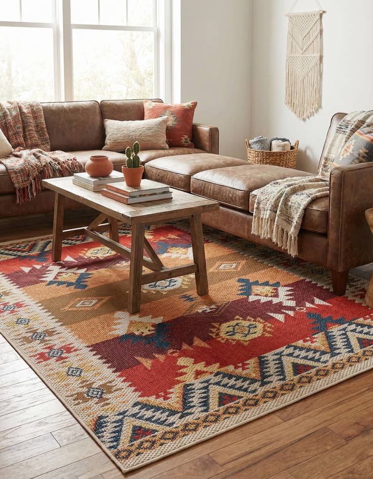 Detail image of  5' 3 x 8'  Washable Baja Indoor / Outdoor Rug