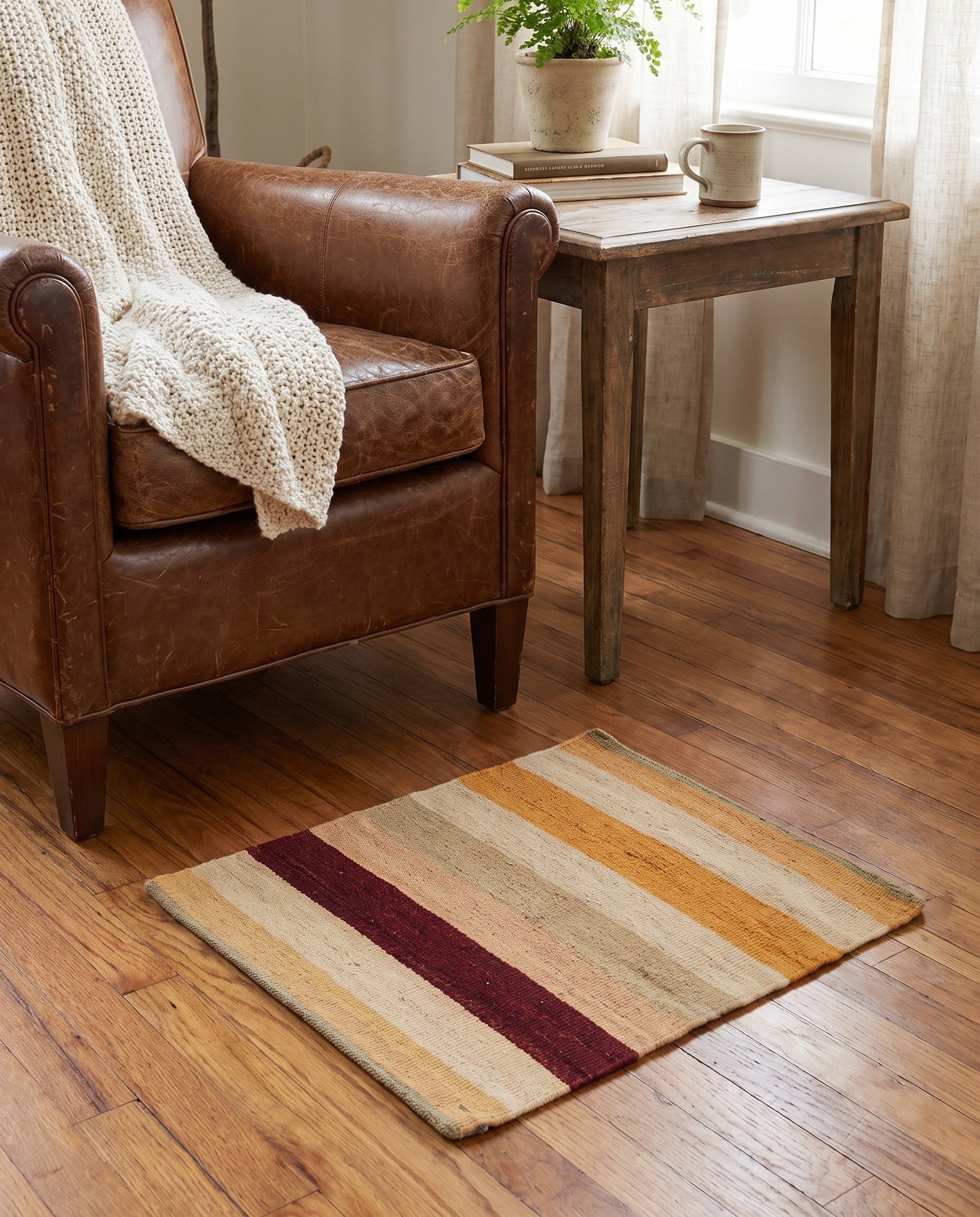 1' 5 x 1' 6 Hand Woven Pillow Wool Square Rug