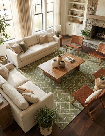 13' x 13' Easy-Clean Trellis Indoor / Outdoor Square Rug