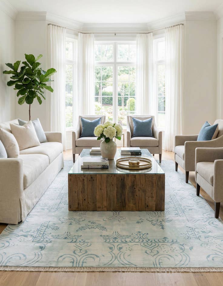 Detail image of 6' 7 x 9' 10  Hand Knotted Darya Wool Rug