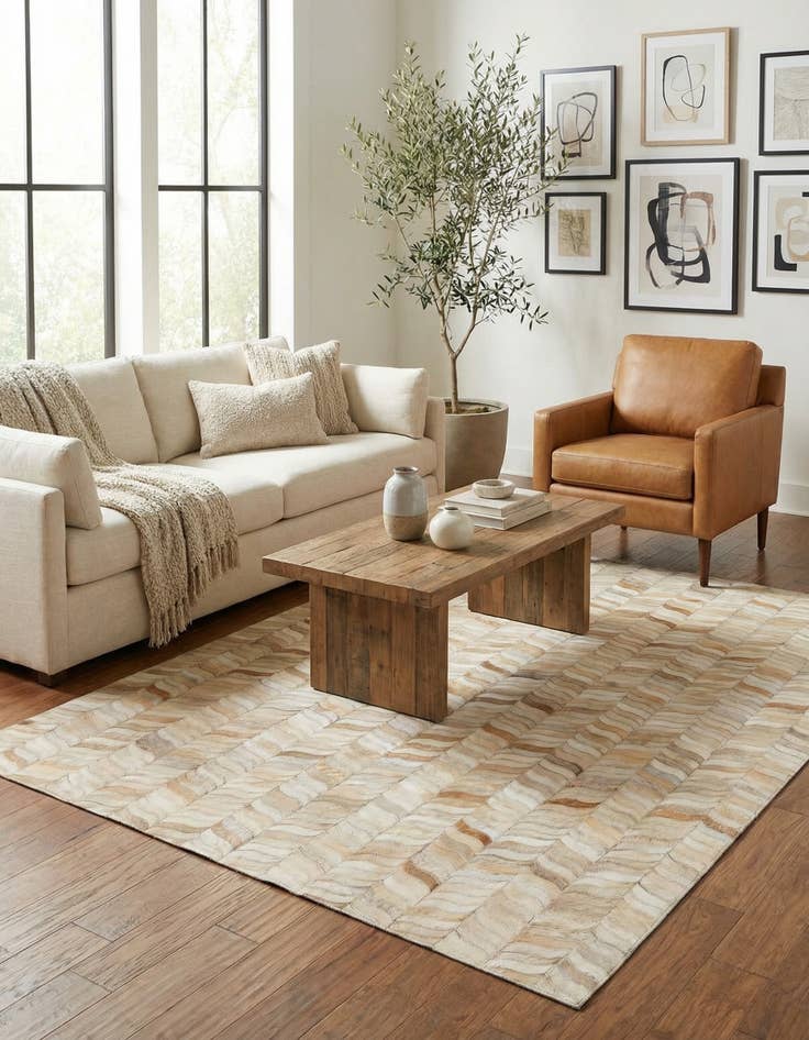 Detail image of  4' x 5' 11 Cowhide Stocks Rug