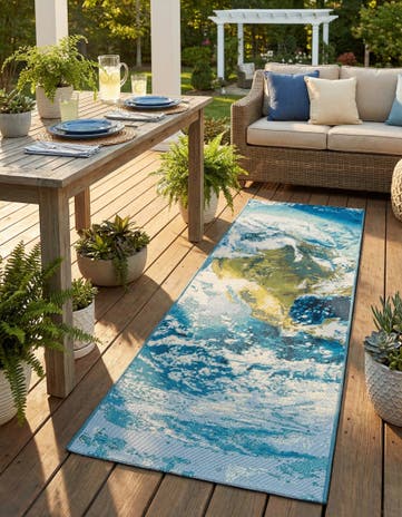 2' x 6' 1 Easy-Clean Modern Indoor / Outdoor Runner Rug