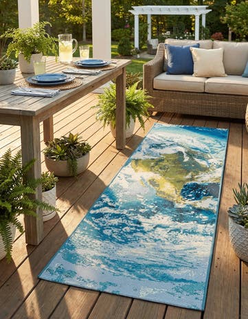 2' x 6' 1 Easy-Clean Modern Indoor / Outdoor Runner Rug