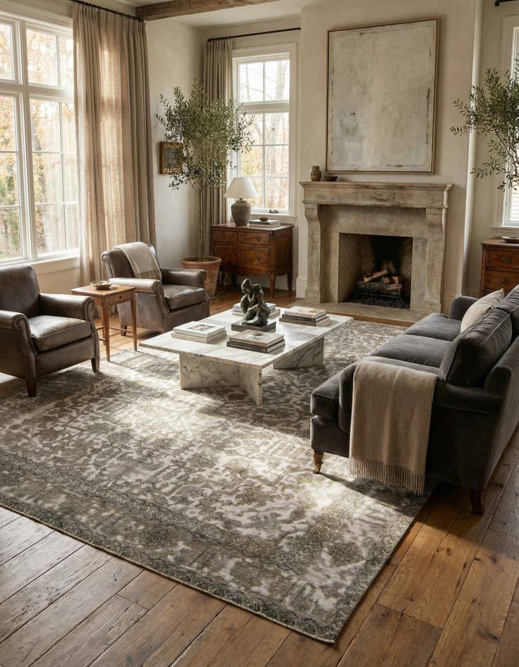 Detail image of 9' 5 x 12' 9  Hand Knotted Ultra Vintage Persian Wool Rug