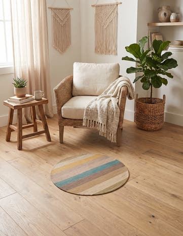 2' 3 x 2' 5 Hand Woven Pillow Wool Round Rug