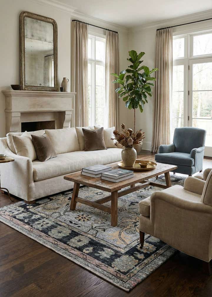 9' x 12' 6 Hand Knotted Oushak Wool Rug