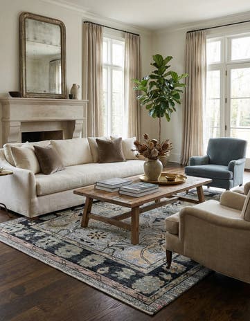 9' x 12' 6 Hand Knotted Oushak Wool Rug