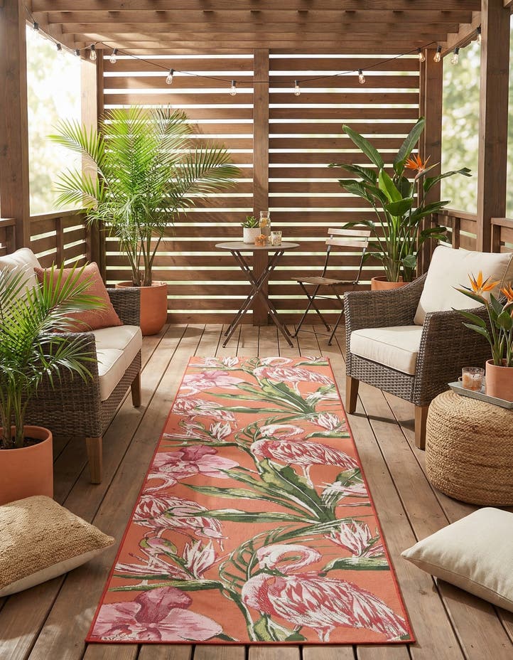 2' 7 x 10' Easy-Clean Botanical Indoor / Outd...