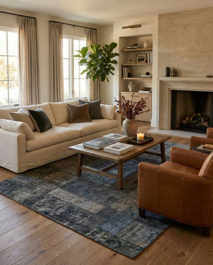 6' 8 x 9' 8 Hand Knotted Ultra Vintage Persian Wool Rug