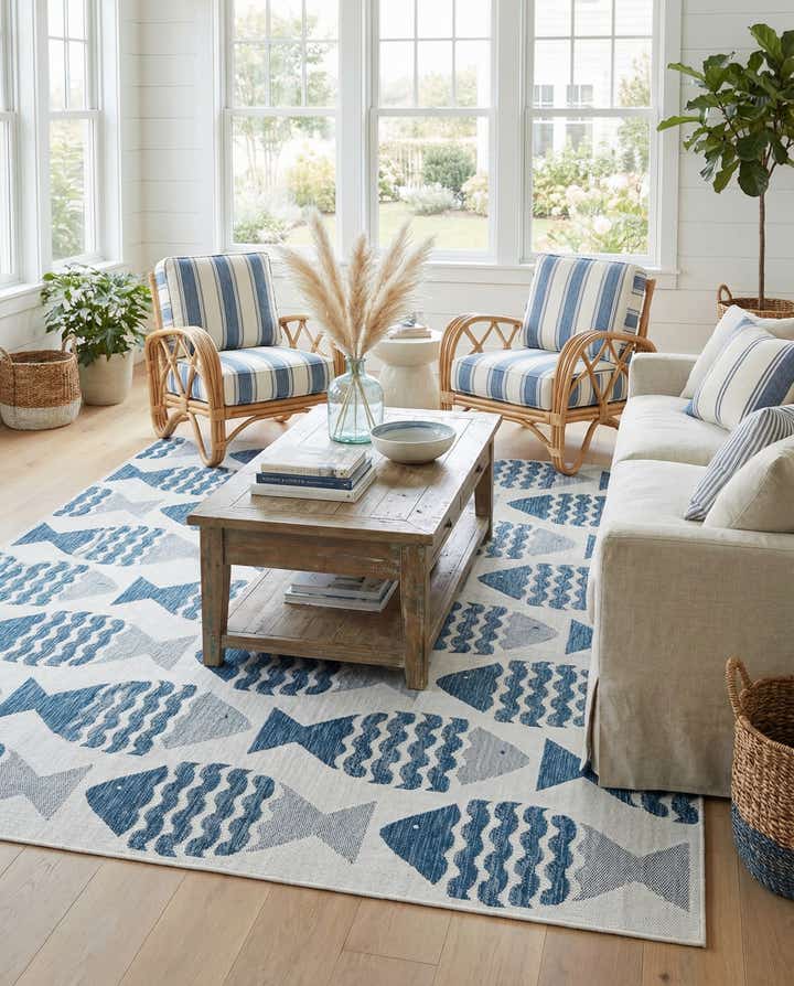 9' x 12' Easy-Clean Coastal Indoor / Outdoor Rug