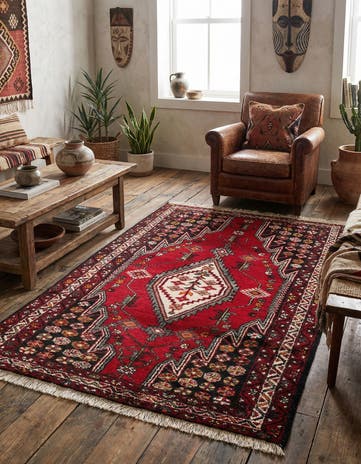4' 1 x 6' 5 Hand Knotted Anatolian Oriental Wool Rug