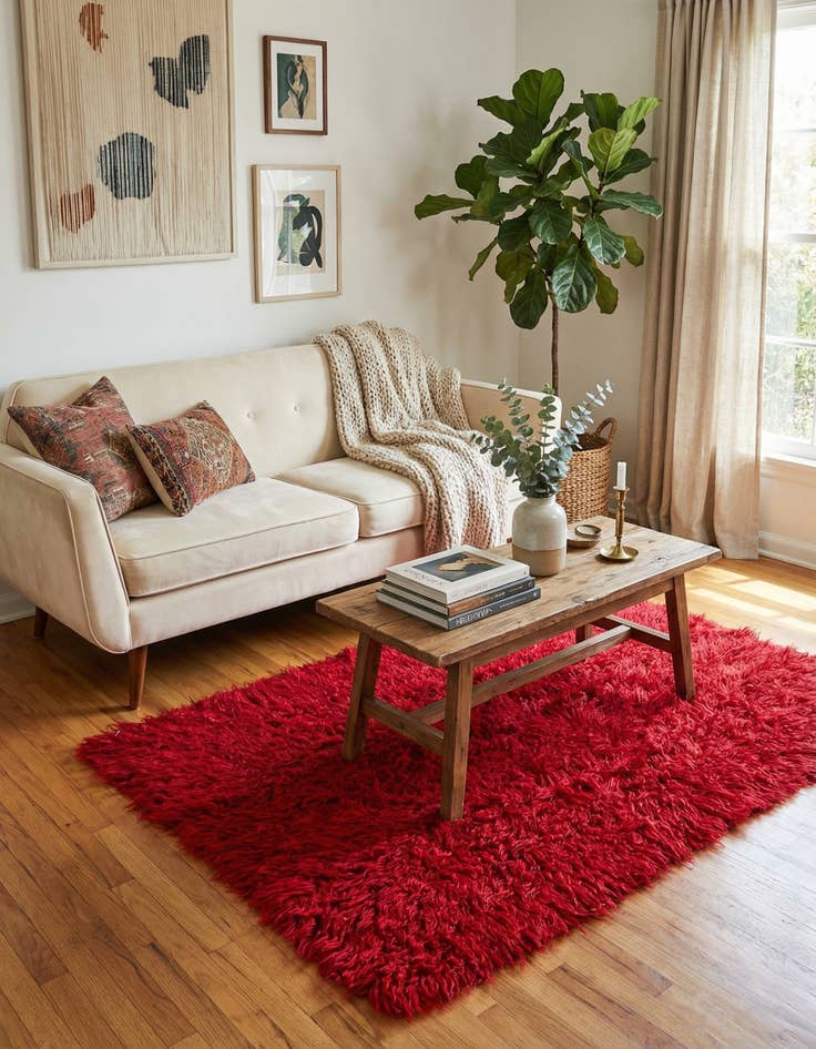 Detail image of 3' 4 x 5' 4  Hand Knotted Moroccan Wool Rug