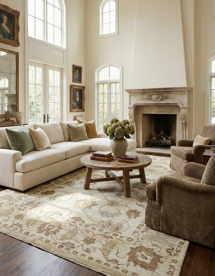 Detail image of 11' 5 x 16' 2 Hand Knotted Oushak Wool Rug