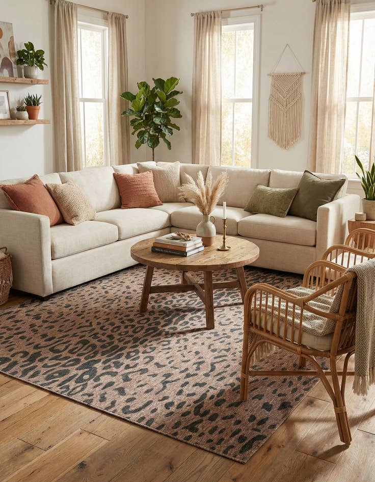 Detail image of 9' x 12'  Washable Safari Indoor / Outdoor Rug