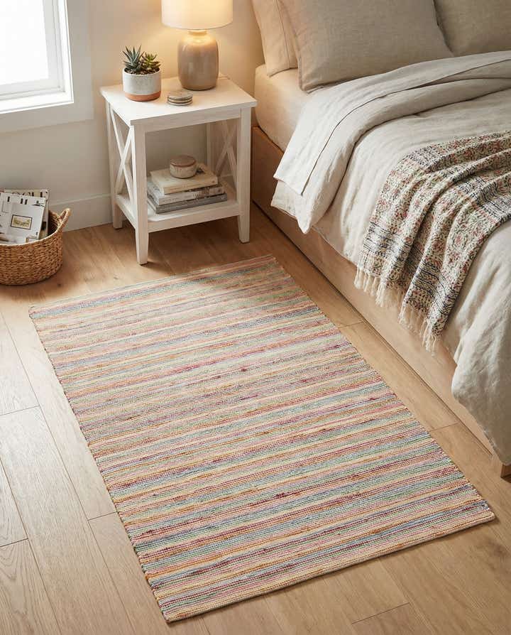 2' x 3' 1 Hand Woven Happy Rugs Rainbow Weave