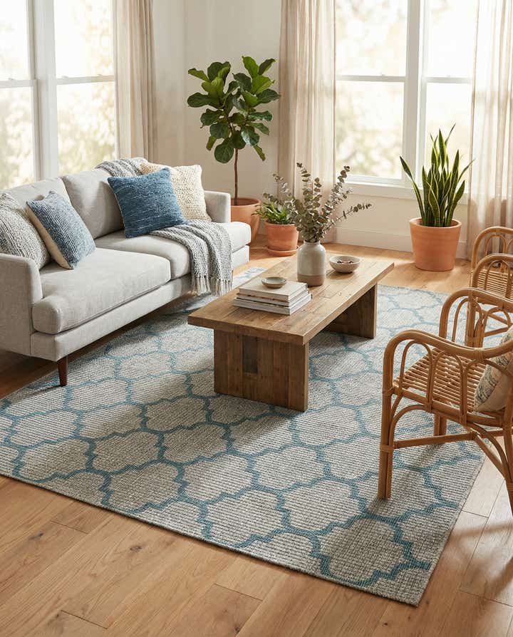 6' x 9' Easy-Clean Trellis Indoor / Outdoor Rug