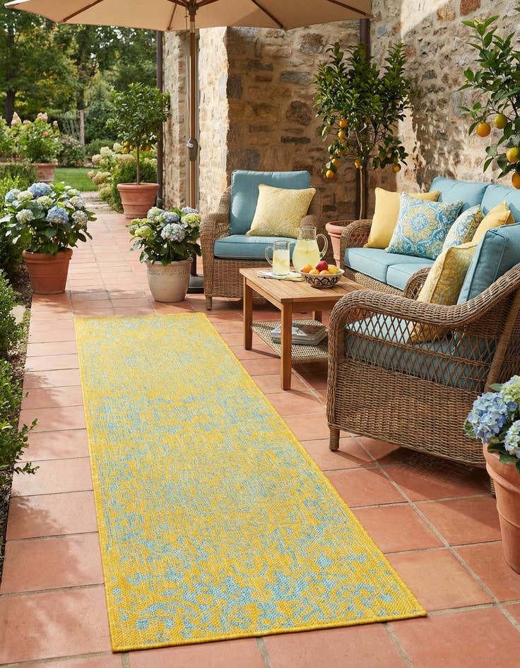 Detail image of 2' x 8' Easy-Clean Jill Zarin Dubai Indoor / Outdoor Runner Rug