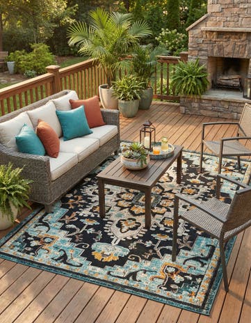 7' 10 x 10' Easy-Clean Casablanca Indoor / Outdoor Rug