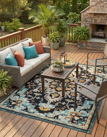 7' 10 x 10' Easy-Clean Casablanca Indoor / Outdoor Rug