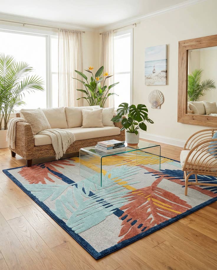 Detail image of 7' 10 x 7' 10 Easy-Clean Belize Indoor / Outdoor Square Rug