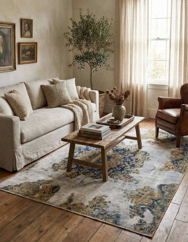 Detail image of 5' 6 x 7' 2  Hand Knotted Ultra Vintage Persian Wool Rug