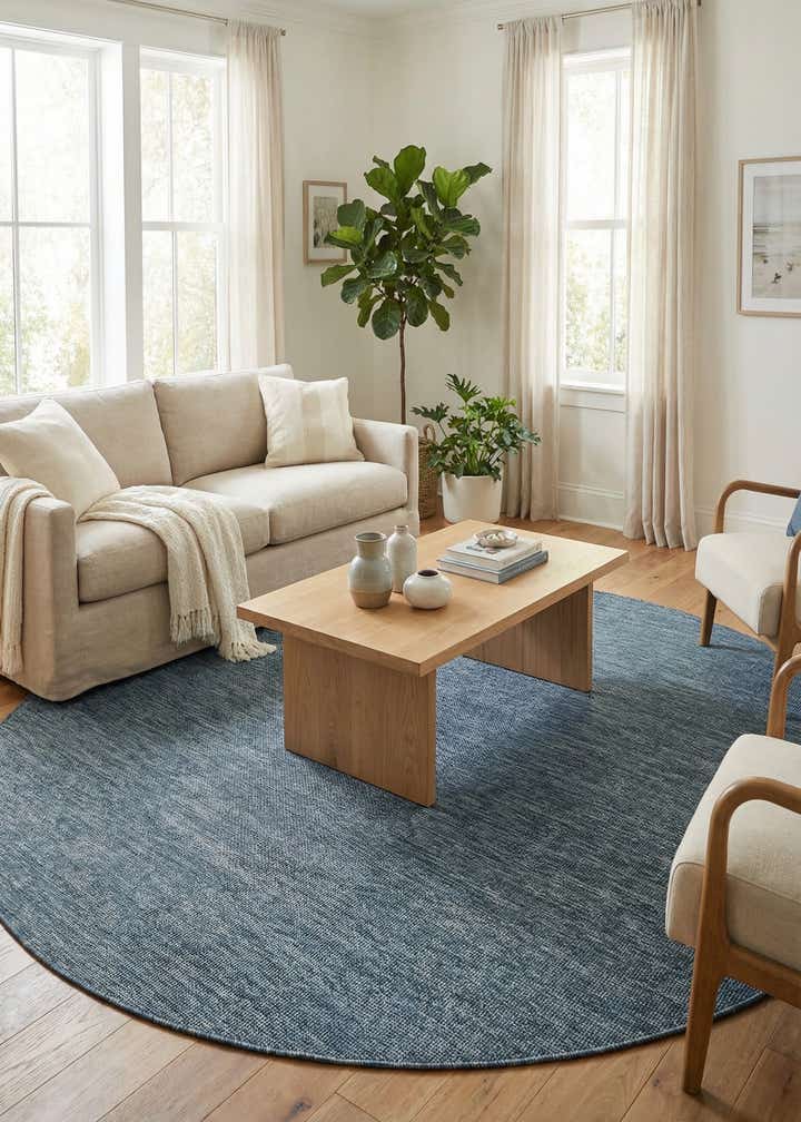 10' x 10' Easy-Clean Solid Indoor / Outdoor Round Rug