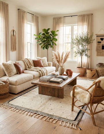 5' 3 x 9' Hand Knotted Moroccan Wool Rug