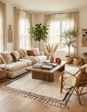 5' 3 x 9' Hand Knotted Moroccan Wool Rug