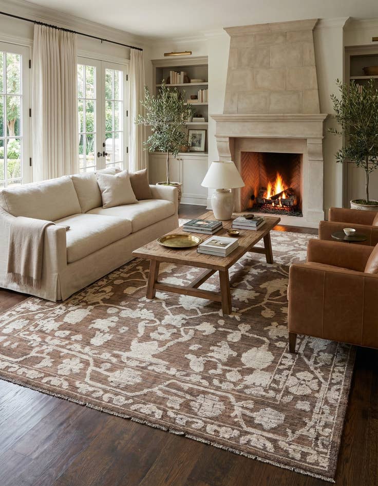 Detail image of 9' 1 x 13'  Hand Knotted Oushak Wool Rug