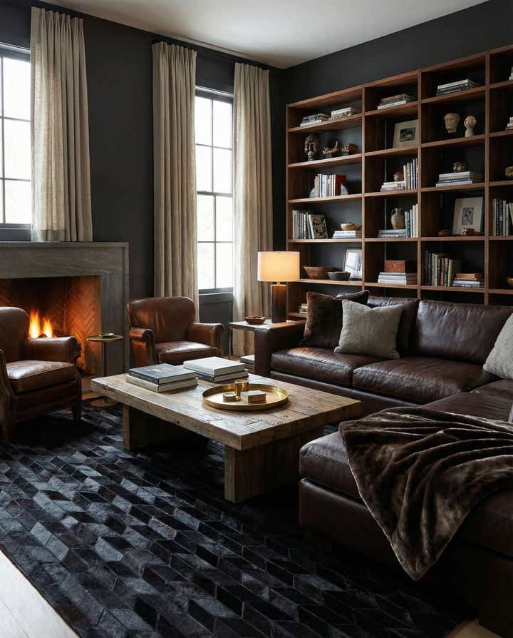 5' x 8' Cowhide Leather Rug