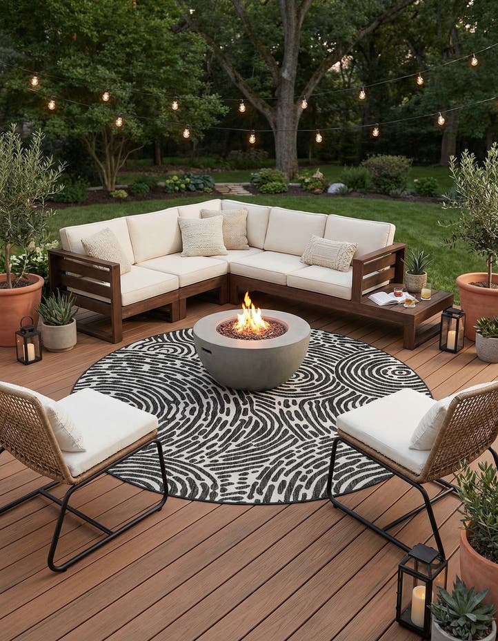 7' 10 x 7' 10 Easy-Clean Modern Indoor / Outdoor...