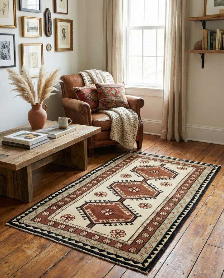 3' x 5' 3 Hand Knotted Hamedan Wool Rug