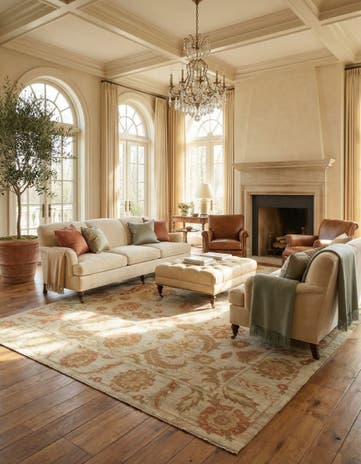 13' 5 x 18' 9 Hand Knotted Oushak Wool Rug
