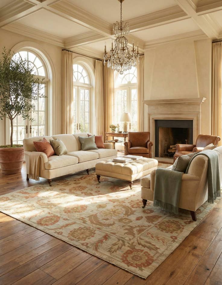 Detail image of 13' 5 x 18' 9  Hand Knotted Oushak Wool Rug